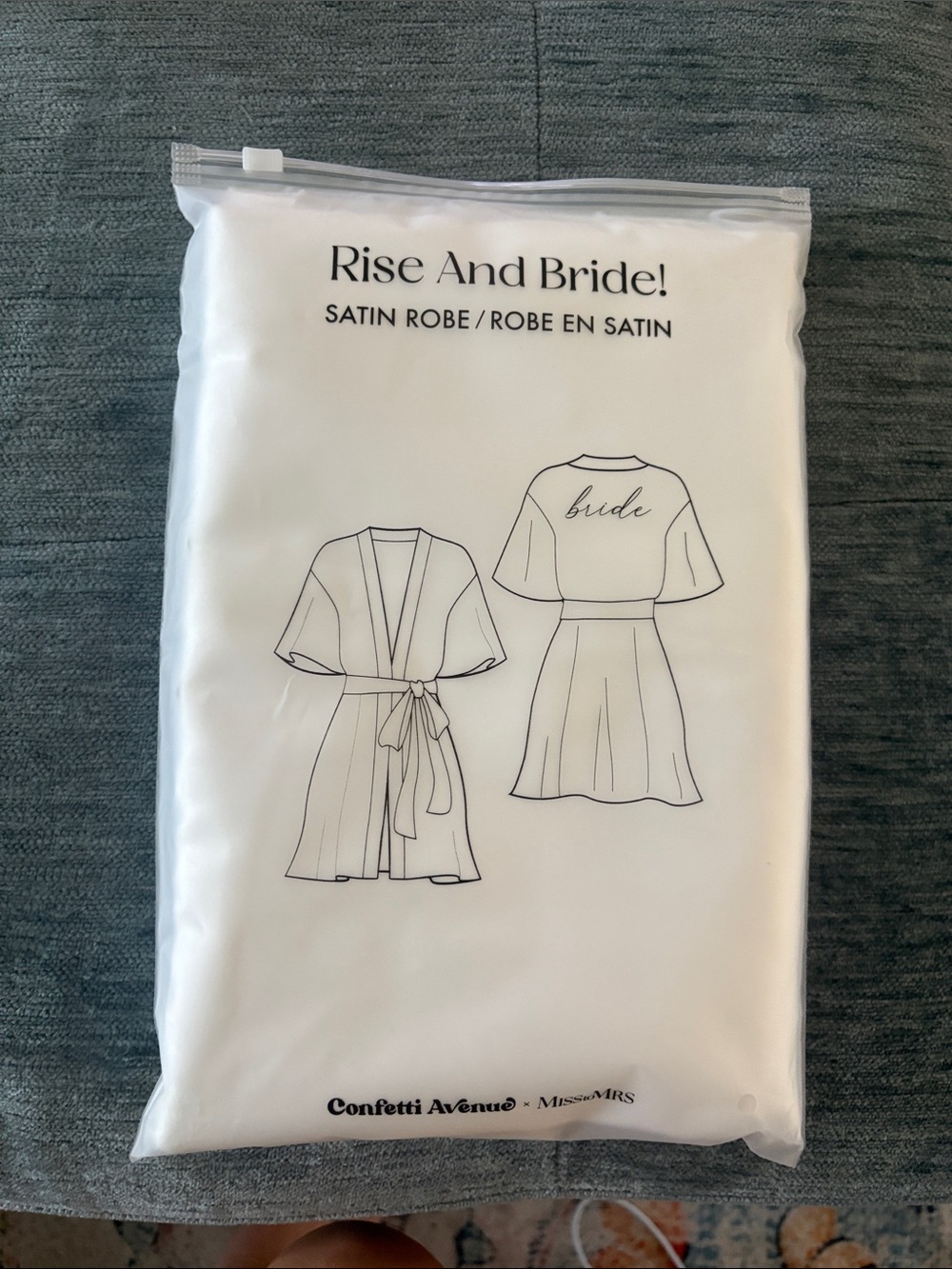 "Rise And Bride" Satin Robe - White